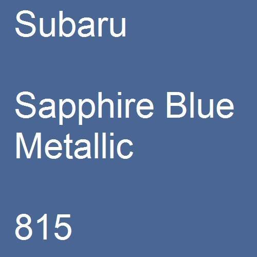 Subaru, Sapphire Blue Metallic, 815.